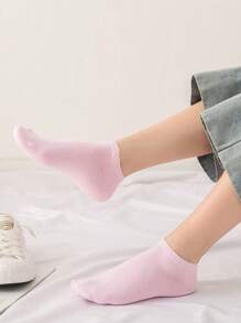 10 Pairs Women Solid Color Minimalist Short Socks