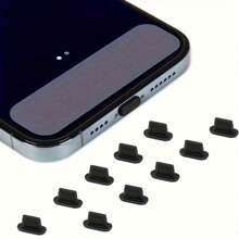 10/20/50pcs Anti Dust Plugs Compatible With Iphone 14, 14 Pro Max, 13, 13 Pro, 12, 12 Pro Max, 11, 11 Pro, X, XS, XR, 8, 7, Charging Port Dust Cover Silicone Dust Plugs, Black - Multicolor - View 2