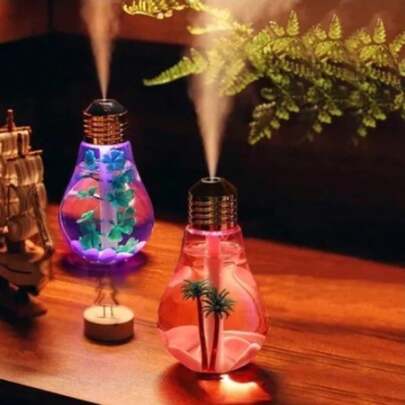 Mini Umidificador De Ar E Abajur Lâmpada Luz De Led Usb