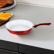 Sartén Antiadherente De 7.8/9.5/11 Pulgadas Para Sopa, Sartén, Utensilios De Cocina Planos Para Cocinar A Diario - Rojo - Ver 8
