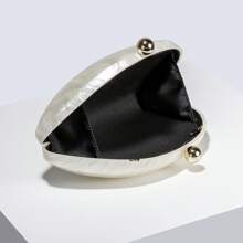 Women Seashell Chain Shoulder Bag Acrylic Evening Clutch Bag Glitter Marble Purse Handbag For Wedding - 白色 - 查看 4