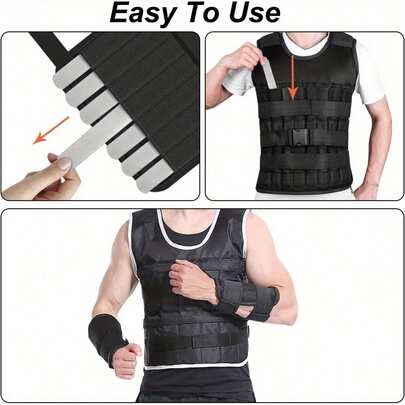 Youyijia 12pcs Steel Plates For Weighted Vest Rustproof Strength Training Weight Long Steel Plate Weight-Bearing Invisible Round Head For Running Jogging Fitness Workout