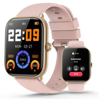 Smart Watches For Women With Bluetooth Call, 2.06" AMOLED Touchscreen, 118 Sports Modes, Fitness Tracker With BP Sleep Blood Oxygen Monitor, IP68 Waterproof, Compatible With IPhone And Android
