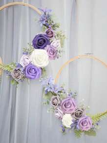 25Pcs Rose Artificial Flowers, Real Looking Fake Roses, Real Touch DIY Foam Floral With Stems For Wedding Bouquet Centerpiece Floral Arrangement Valentine's Party Home Table Decor