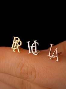 1 paar eenvoudige, modieuze unisex stijl aangepaste letter oorbellen zijn geschikt voor dagelijks gebruik, Valentijnsdag cadeaus, Moederdag cadeaus, Goud, Stijlvol, Kleurrijk, Vintage, Unisex, Hipster, Eenvoudig, Casual, Aangepast, Gepersonaliseerd, Uniek, Ideale cadeaus voor hem, Ideale cadeaus voor haar, Haar, Vriendje, Vriendin, Vader, Moeder, Familie, Vrienden, Voor jubilea, Voor verjaardagen, Voor afstuderen, Voor gala, Voor feest, Sieraden voor vrouwen, Elegante outfit