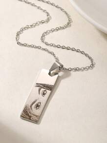 定制照片眼睛形状项链，不锈钢链激光雕刻眼睛照片项链，独特周年纪念珠宝礼物，个性化眼睛图案项链，时尚雕刻眼睛照片长方形吊坠，情人节、周年纪念日、生日、母亲节、父亲节礼物，银色，时尚，彩色，复古，男女皆宜，简约，休闲，定制，个性化，独特，送给他的理想礼物，送给她的理想礼物，女士珠宝 - 彩色 - 查看 13