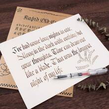 Calligraphy Practice Copybook For Beginners - Elegant Penmanship Guide Premium Paper Material,School Supplies,Back To School - Brown - View 6