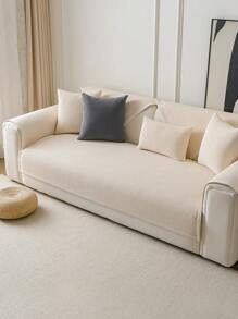 1 件简约提花天鹅绒四季通用防滑沙发套，宠物友好型防刮沙发保护套，适用于客厅、卧室和办公室。