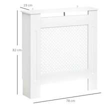 HOMCOM Copritermosifone Moderno a Griglia in MDF, Copertura Termosifone Portatile per Casa e Ufficio, 78x82x19 cm, Bianco - Bianco - Visualizzare 4