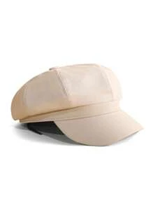 1pc Unisex Fashionable PU Beret Hat, Suitable For Small Head Size, Retro Casual Versatile Sun Hat, Ideal For Spring/Summer Outdoor And Street Style, Can Be Given As Gift