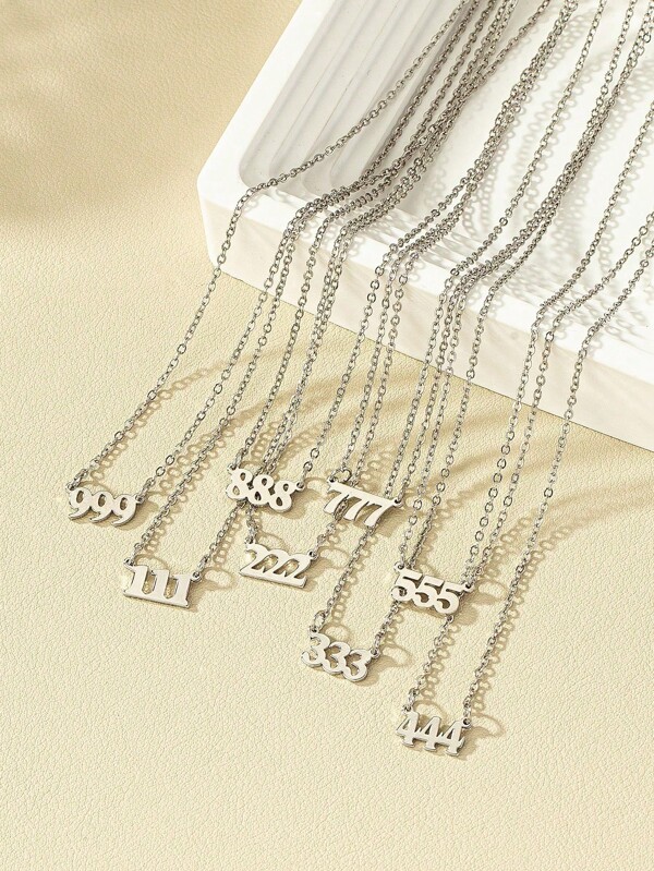 1pc Minimalist European Style Delicate Metal Smooth Digit Necklace, Clavicle Chain Suitable For Daily Wear, Holidays, Parties, Commute