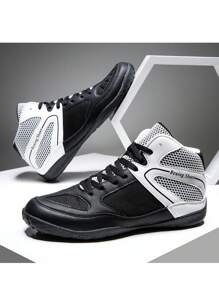 Zapatos de boxeo para kickboxing, artes marciales mixtas, entrenamiento y competición, ligeros, antideslizantes y transpirables - Blanco y Negro - Ver 2