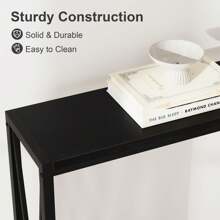 Console Table, 2-Tier Entryway Table With Storage, 43" Narrow Sofa Table With V Design, Industrial Console Table For Entryway, Living Room, Hallway, Foyer, Corridor, Office - màu đen - Xem 7