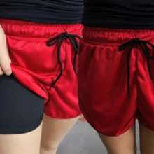 KIT 2 Women's Double Shorts 2 In 1 UV Factor Compression Gym With Free Face Towel