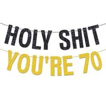 1 zestaw, DIY String Black Glitter You 21/30/40/50/60/70th Birthday Banner, Wszystkiego najlepszego z okazji urodzin 21/30/40/50/60/70th Birthday/Cheers 21/30/40/50/60/70th Birthday, Materiały dekoracyjne na 20. urodziny