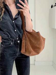 2025 Nova Bolsa Retro Marrom Grande Capacidade Bolsa Balde, Bolsa de Ombro, Bolsa de Axila, Bolsa Crossbody Bolsa de Lazer Feminina para Negócios Bolsa de Viagem Diária Bolsa de Estudante Feminina, Adequada para Trabalho, Compras e Uso Diário