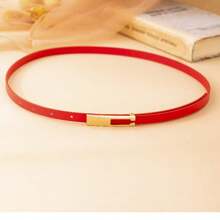 1pc Women Adjustable Skinny Slim Waist Belt With Smooth Buckle, Decor For Dress, Sweater, Shirt