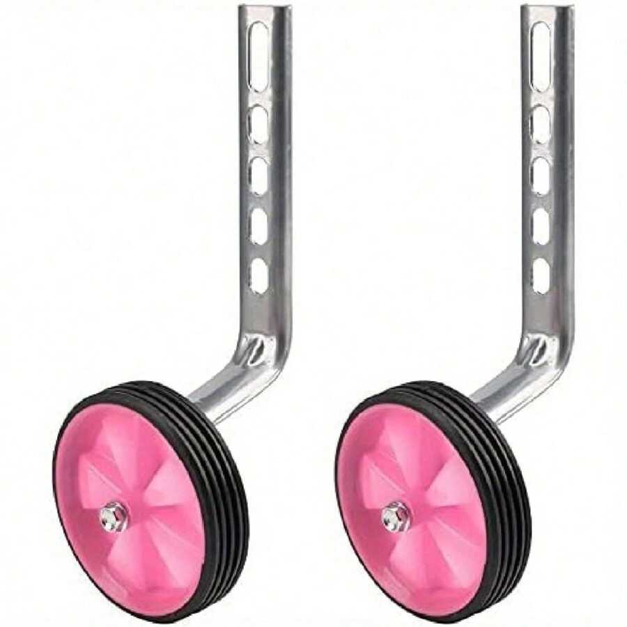Bicycle Training Wheels Bike Stabilisers Universal Adjustable Bicycle Wheel Support For 12,14,16,18,20 Inch - Pink - View 1