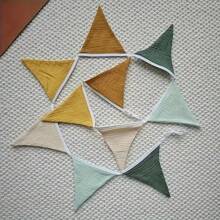 1 件节日三角旗旗帜，涤纶面料可重复使用，多色花环三角彩旗，适用于通用节日室内外波西米亚风装饰、生日派对用品、婚礼新娘送礼会 - 彩色 - 查看 2