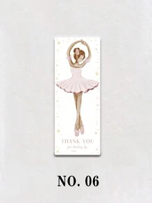 6 件芭蕾舞女演员发圈标签卡、芭蕾舞者派对礼物、生日发圈卡、芭蕾舞短裙可爱发圈标签（不含发圈）