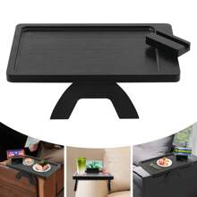 kangten Bamboo Sofa Tray Storage Rack, Foldable Sofa Tray With 360° Rotating Phone Holder - Black - View 10