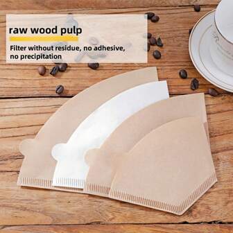 100 Pcs Coffee Filter Papers Fan-Shaped Coffee Powder Filter Paper Hand Pour Coffee Machine Filter Cup Drip American Cone Filter Screen Back To School