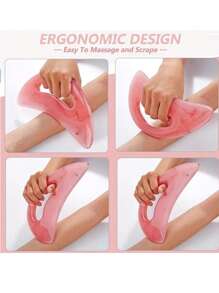 1块ABS材质刮痧板，适用于背部和面部，手动可重复使用，放松肌肉，缓解肌肉疲劳 - 水疗皮肤肌肉按摩器，身体刮痧工具，面部刮痧工具，深层组织按摩工具套装，放松颈肩，新月形刮痧板，刮痧，淋巴引流，消除橘皮组织，背部刮痧板，学校，返校，旅行，旅行必备，居家必备，水疗，按摩工具，按摩，按摩器，水疗