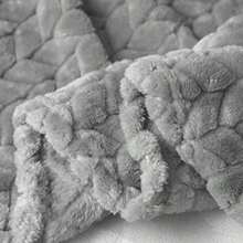 Farfallarossa Pătură din lână, pătură de flanel de 280 GSM certificat Oeko-TEX®, moale, ușoară și caldă, pentru pat, canapea, călătorii, camping - Bej - Vizualizare 9