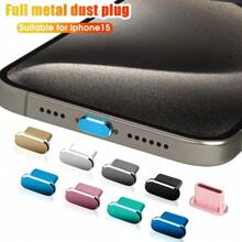 2 件装金属手机防尘塞 USB C 型 C 充电端口保护器盖铝合金兼容 iPhone 16 15 Pro Max Mi 通用防尘塞 - 彩色 - 查看 3
