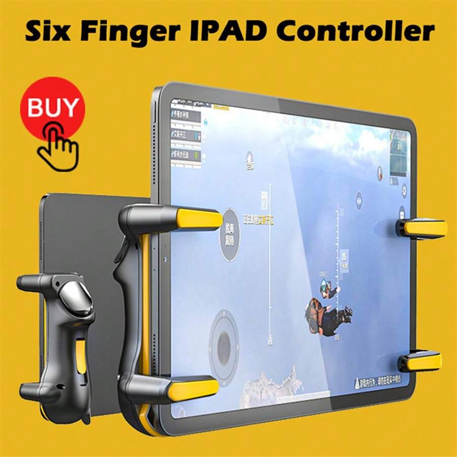 Claw PU-BG Controller For IPad/Tablet, H11 Six Finger Game Joystick Handle Trigger Aim Button Trigger, L1R1 L2R2 Shooter Gamepad, Plug And Play Gaming Controller For PU-BG/Knives Out/Ca-Ll-Of-Duty - 黑色 - 查看 1