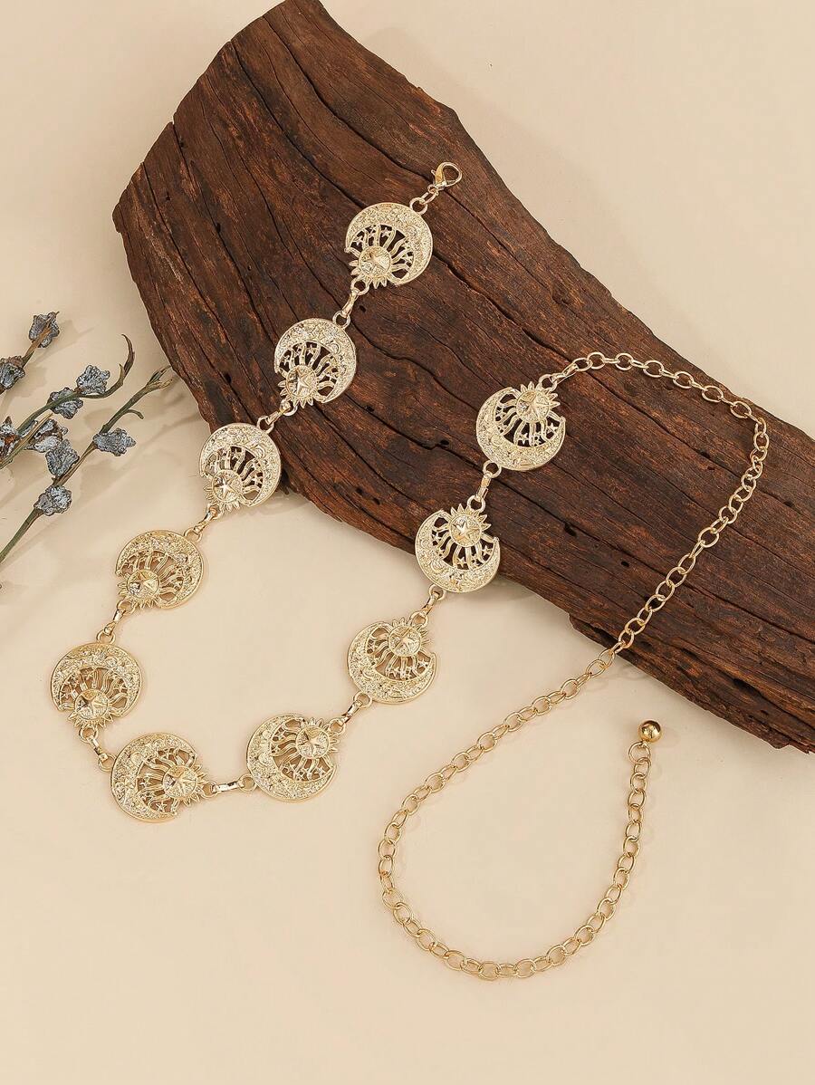 Dây thắt lưng trang trí hình mặt trăng sao vàng cổ điển mùa hè, mùa thu, mùa thu, Halloween - Đồng - Xem 1