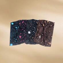 1pc/4pcs Retro Paisley Print Headbands For Girls, Starry Sky Pattern Sports Sweat Headbands Non-Slip Headscarves, Black & White Paisley Yoga Hair Accessories For Women