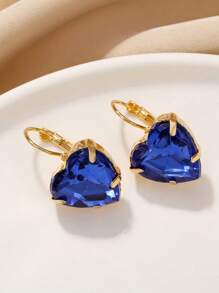 1 对女士耳环，金属心形亚克力锆石心形耳环，浪漫多巴胺心形耳环，简约吊坠耳环，时尚优雅亚克力耳环，防过敏珠宝礼物，适合派对、节日 - 彩色 - 查看 13