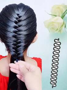 1 szt. Urządzenie do zaplatania warkoczyków kablowych, Urządzenie do zaplatania warkoczyków ośmiornicowych, Urządzenie do zaplatania warkoczyków falowanych, Narzędzia do stylizacji włosów do codziennego zaplatania i tworzenia koków, Wykonane z jednokolorowego tworzywa ABS, Odpowiednie na każdą porę roku, Zestaw do stylizacji włosów, Zestaw narzędzi do włosów, Artykuły szkolne, Akcesoria do włosów