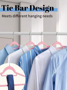 Juego de 5 piezas/10 piezas/20 piezas de perchas de terciopelo, perchas de ropa ahorradores de espacio con barra para corbatas, perchas de fieltro antideslizantes con muescas para los hombros, perchas resistentes para trajes, camisas, pantalones, vestidos - Multicolor - Ver 7