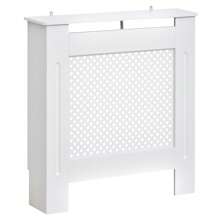 HOMCOM Copritermosifone Moderno a Griglia in MDF, Copertura Termosifone Portatile per Casa e Ufficio, 78x82x19 cm, Bianco - Bianco - Visualizzare 3