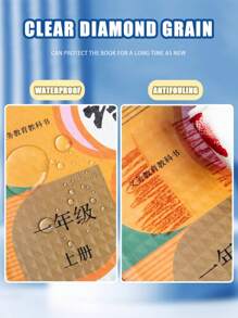 10 piezas Funda de libro transparente con diamante Funda de libro gruesa para estudiantes Funda protectora a prueba de agua y antifouling para libros extracurriculares, libros de cómics Recomendado por el maestro de la escuela, de vuelta a la escuela, útiles escolares