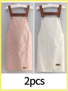 Waterproof And Oil Resistant Canvas Apron - Floral Design, Adjustable Waistband, Breathable Fabric, New Kitchen Home Cooking Oil And Stain Resistant Apron, Kitchen, Bathroom, Family, Household Products,Waterproof Oil Resistant Cooking Apron With Pockets - Adjustable And Multi-Purpose, Suitable For Coffee Bars And Restaurants