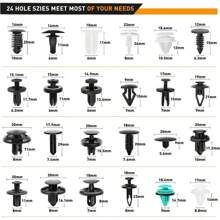 800pcs-100Pcs Car  Clip Kit  Rivet Plastic Clips Auto Body Push  Pin Rivet Bumper Door Trim Panel Repair - Black and White - View 5