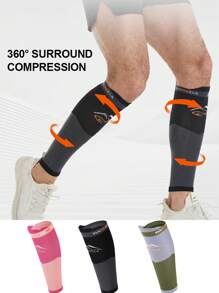 1 par de calcetines de compresión multifuncionales para pantorrillas para hombres y mujeres, para fitness, correr, maratones, baloncesto y fútbol - Multicolor - Ver 2