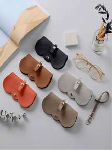 1pc Portable Glasses Storage Bag Jewelry Pouch Sunglasses Case With Clip, Protective Eyewear Holder For Fashion Glasses - Multicolor - View 4