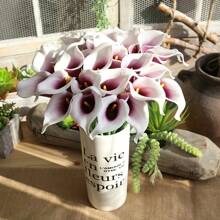 4/10/20 Piezas Flores Artificiales de Cala Lili, Flores de Cala Lili Realistas de Textura Simulada para Decoración del Hogar, Jardín, Oficina, Fiesta, Boda, Ramo, Centro de Mesa, Pascua - Multicolor - Ver 64