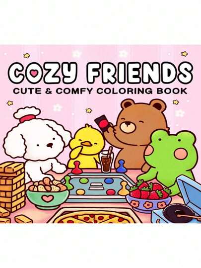 1 Libro "Compañero acogedor: libro para colorear para adultos y adolescentes", con personajes de animales súper lindos, diseño simple y fácil de usar para ayudarte a relajarte. Adecuado para artículos de papelería, útiles escolares, gran regalo para niñas, San Valentín, Año Nuevo