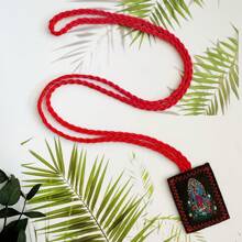 Unser Frau von Guadalupe / Tadeo Gewebtes rotes Skapulier-Halskette Escapulario Rojo Virgen Guadalupe Geschenk