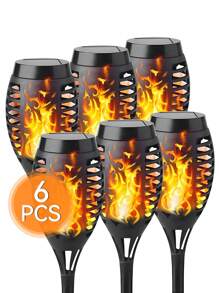 1/2/4/6 pièces, Lumières solaires, Lumières décoratives d'extérieur, Alimentées à l'énergie solaire, Convient pour les festivals, les fêtes, les jardins, les parcs, les lumières décoratives, les lumières de pelouse, Illuminez votre jardin avec la flamme vacillante de l'énergie solaire