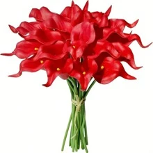 4/10/20 Piezas Flores Artificiales de Cala Lili, Flores de Cala Lili Realistas de Textura Simulada para Decoración del Hogar, Jardín, Oficina, Fiesta, Boda, Ramo, Centro de Mesa, Pascua - Multicolor - Ver 85