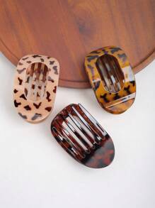 1 件优雅大理石纹椭圆形鸭夹发夹，扎染扁平圆形发夹（适合浓密头发），发爪多功能发饰，爪夹，发夹，发夹，发夹，发夹，鳄鱼发夹 - 彩色 - 查看 6