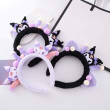 Sanrio 1 pièce Bandeau torsadé mignon de personnage Kuromi de dessin animé, accessoire pour cheveux de personnage créatif Sanrio