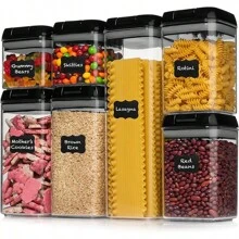 Airtight Food Storage Container - -mcirco 7 Pcs  Pla - Negro - Ver 2