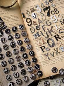 2 Peças/Pacote Adesivos Decorativos de Efeito de Metal Enferrujado e Envelhecido Vintage para Scrapbooking DIY, Álbum de Fotos, Artesanato, Materiais Escolares, Volta às Aulas